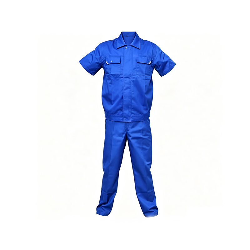 脇メッシュ付き半袖夏作業服オーバーオールセット