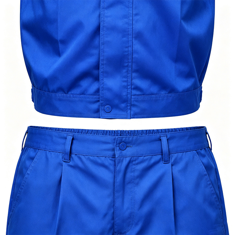脇メッシュ付き半袖夏作業服オーバーオールセット